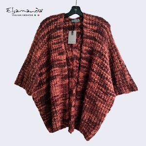 ELSAMANDA ITALY NEW Bohemian Oversize Stripe Open Front Kimono Cardigan M